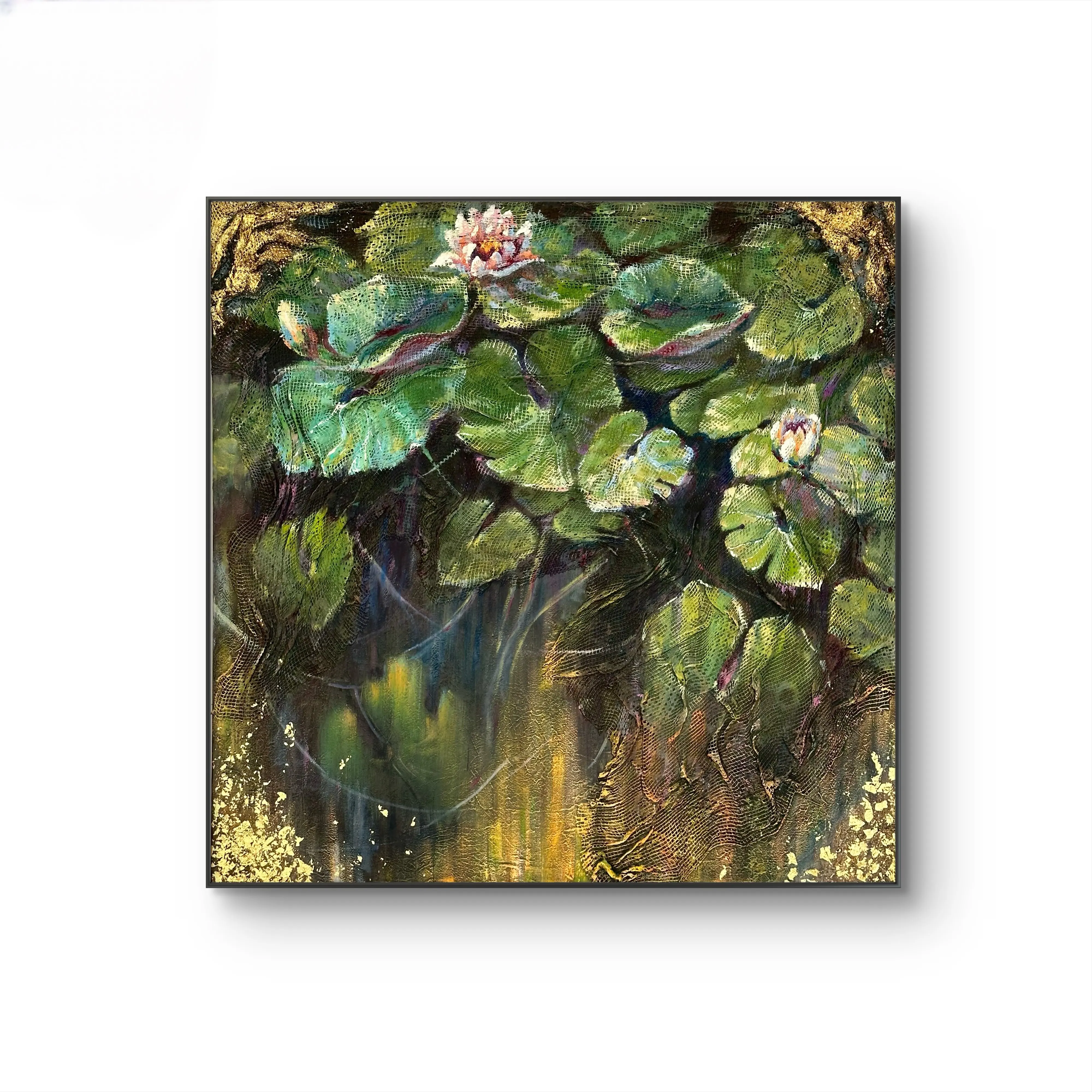 Зображення "Water on Kupala Night" від Iryna Melnyk, розмір: 90x90 cm, матеріали: Mixed media , медіум: Живопис, місто: Kamienic-Podolski, серія: Floral layering of meanings, ціна: $1000