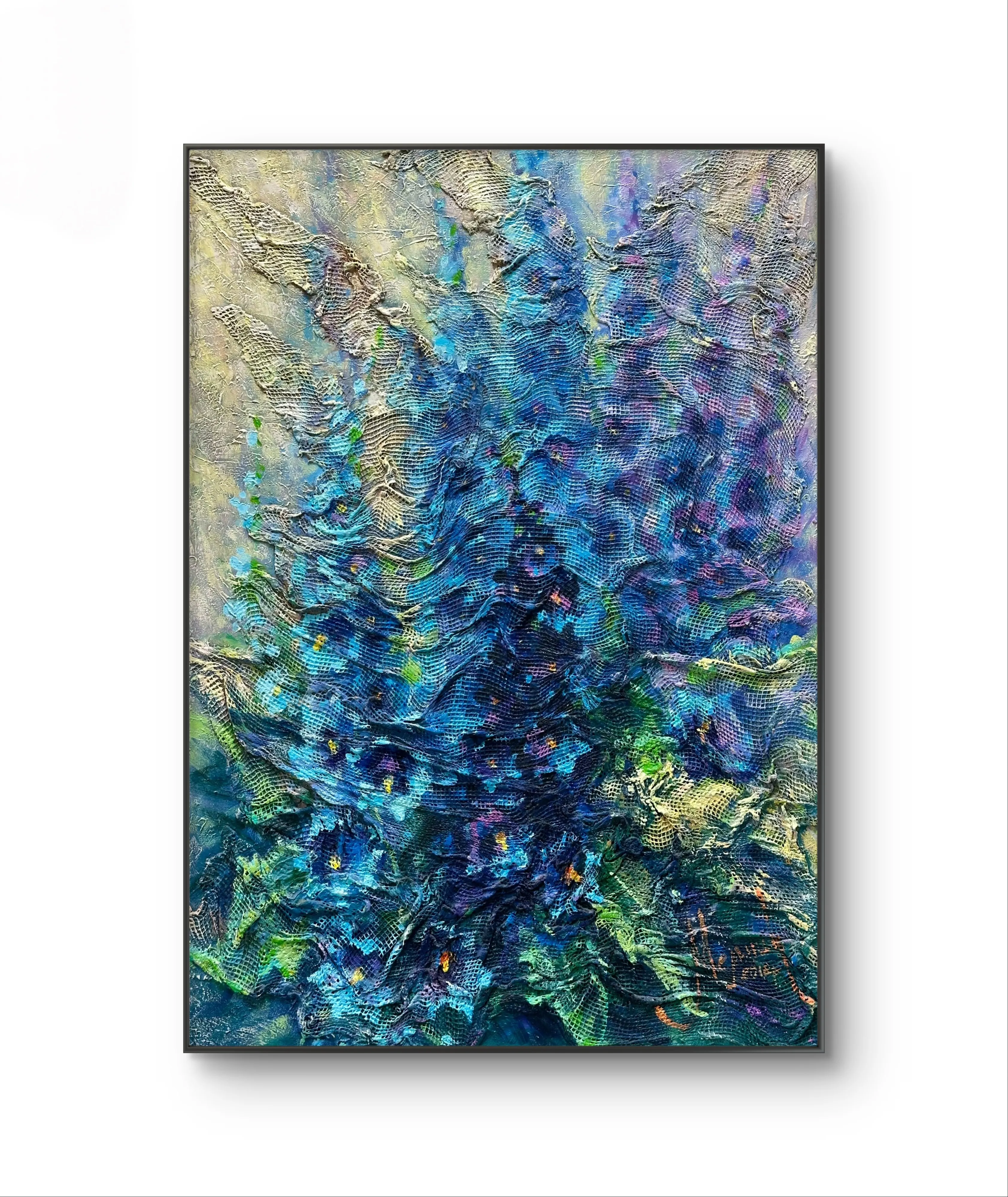 Зображення "Morning Chill's Whisper" від Iryna Melnyk, розмір: 70x100 cm, матеріали: Mixed media , медіум: Живопис, місто: Kamieniec-Podolski, серія: Floral layering of meanings, ціна: $500