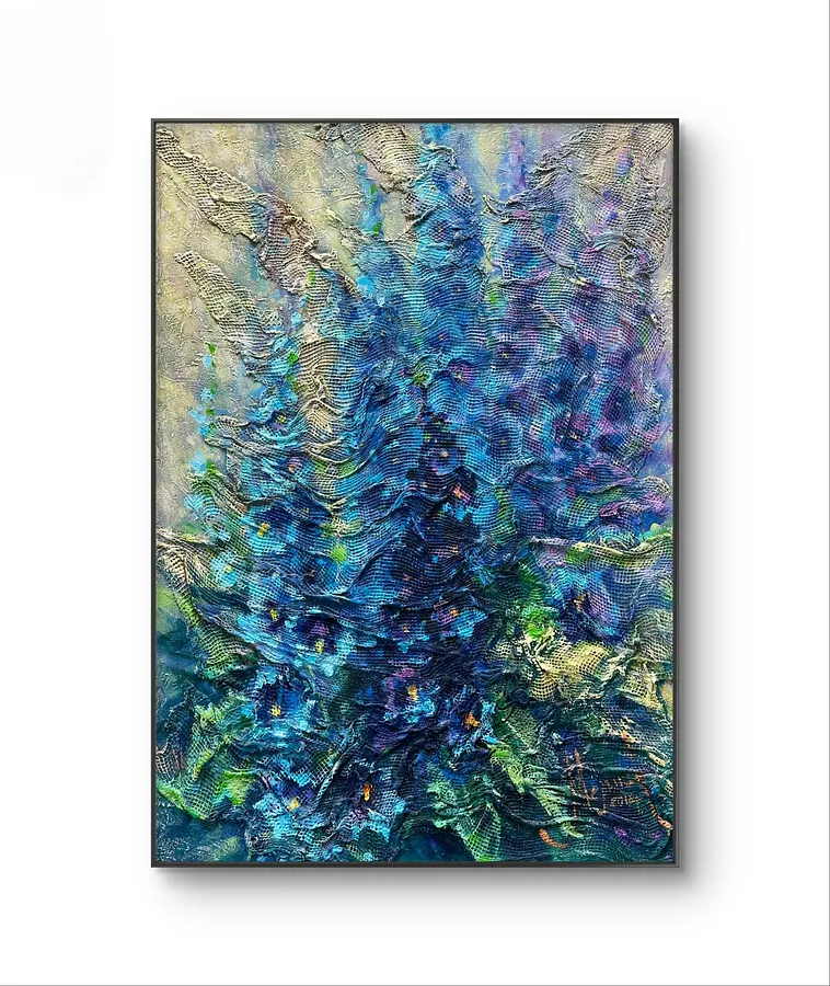 Зображення "Morning Chill's Whisper" від Iryna Melnyk, розмір: 70x100 cm, матеріали: Mixed media , медіум: Живопис, місто: Kamieniec-Podolski, серія: Floral layering of meanings, ціна: $500